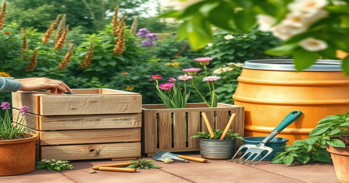 ( Jardinière de balcon Composteur maison Récupération d'eau )
